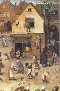 Pieter Bruegel battle between carnival and fast oil painting